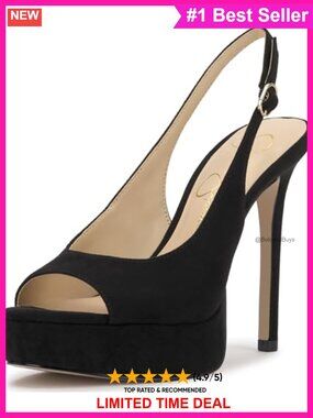 Peep Toe Platform Slingback Pumps Faux Suede Stiletto Heels